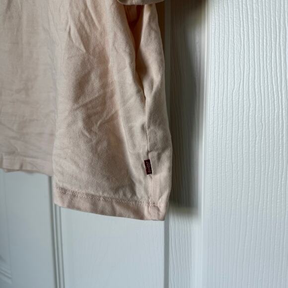 Levi's Crop Top Womens Lg Peach Daisy Print‎ Cotton Stretch Cropped Casual Tee - Picture 5 of 5